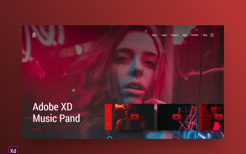 Plantilla de Adobe XD de la página de destino del encabezado de héroe Vol53