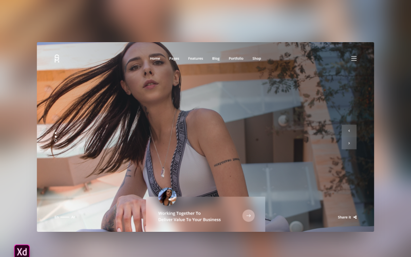 Шаблон цільової сторінки Hero Header Adobe XD, том 47