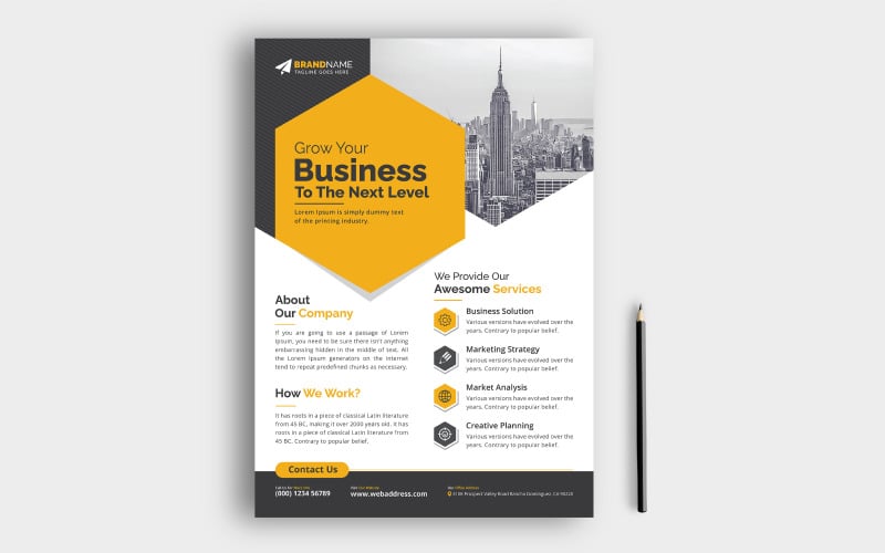 Simple Corporate Business Flyer Template Design Sample Example