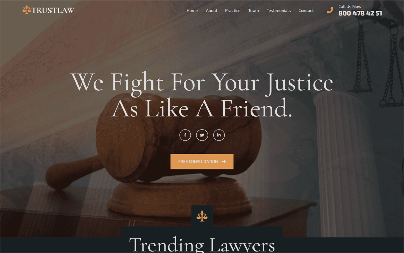 Trustlaw Law Agency - HTML5 着陆页模板
