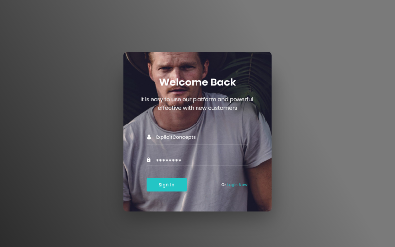 Anmelden Widget Hero Header Landing Page Adobe XD Template Vol 013