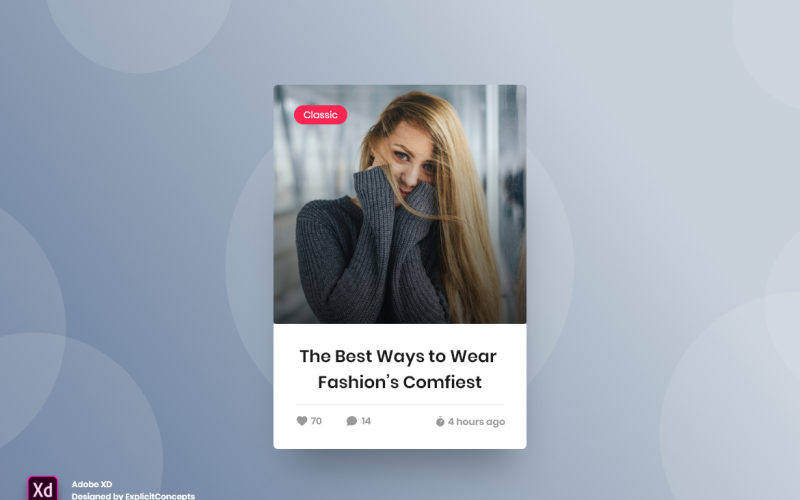 Blog öğesi Kahraman Başlığı Açılış Sayfası Adobe XD Şablonu Cilt 044