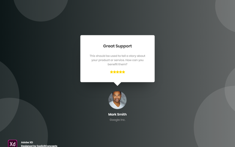 Целевая страница заголовка Testimonial Hero Adobe XD Template Vol 045