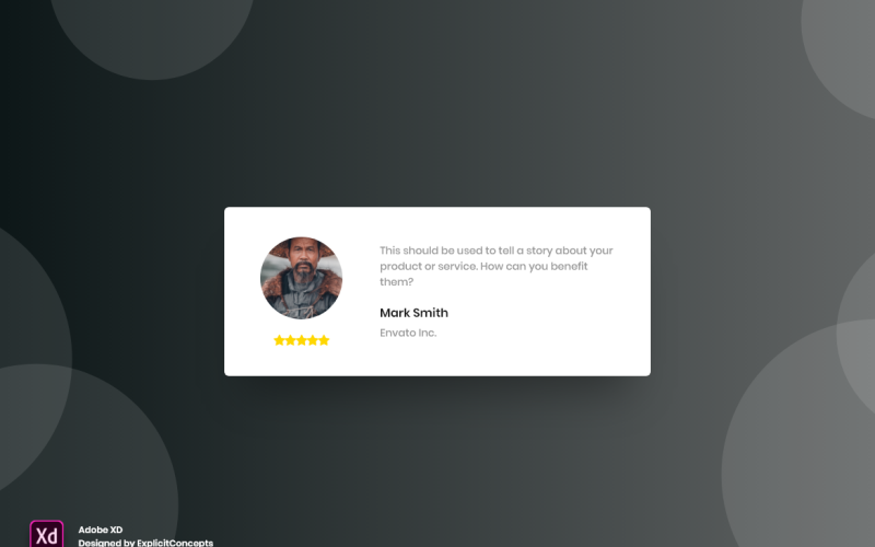 Целевая страница заголовка Testimonial Hero Adobe XD Template Vol 049