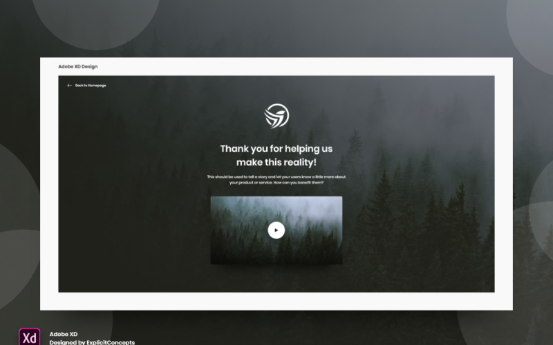 Danke Seite Hero Header Landing Page Adobe XD Template Vol 042