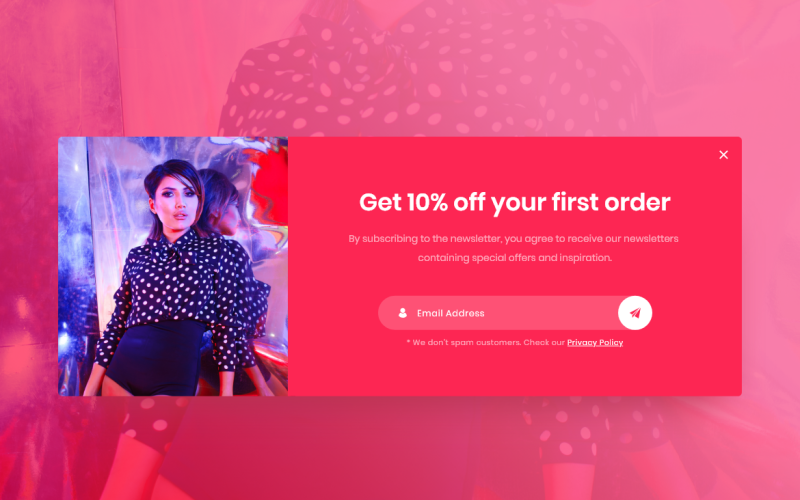 eCommerce Popup Hero Header Landing Page Adobe XD Template Vol 027