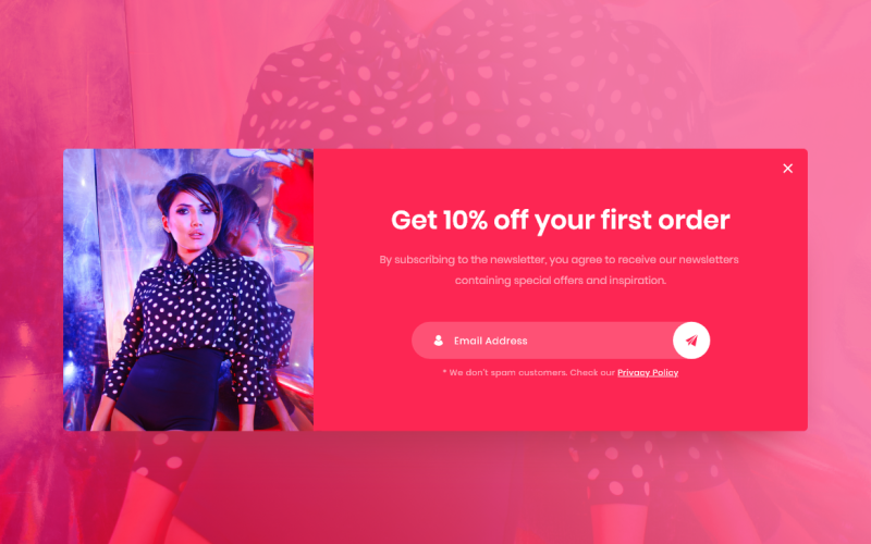 eCommerce Popup Hero Header Úvodní stránka Adobe XD Template Vol 027