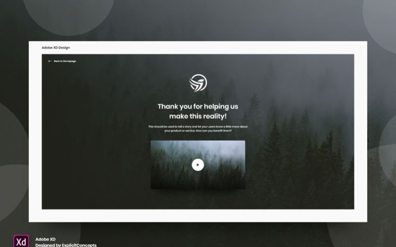 Gracias Page Hero Header Landing Page Plantilla Adobe XD Vol 042