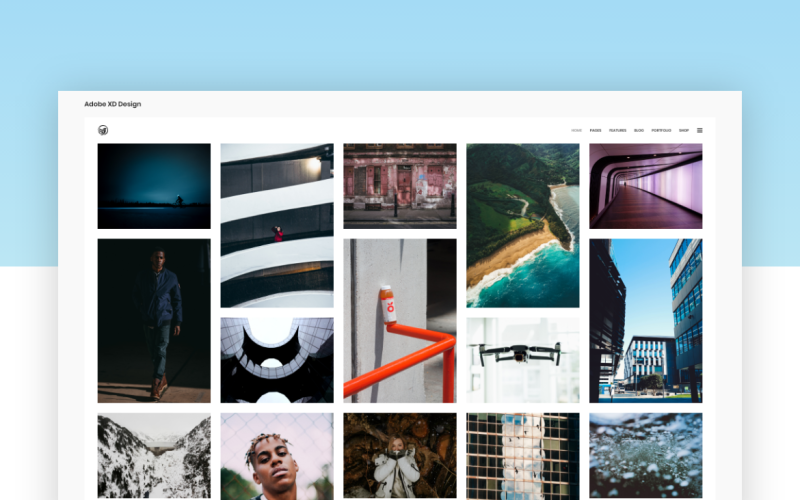 Hero Header-bestemmingspagina Adobe XD-sjabloon Vol 018