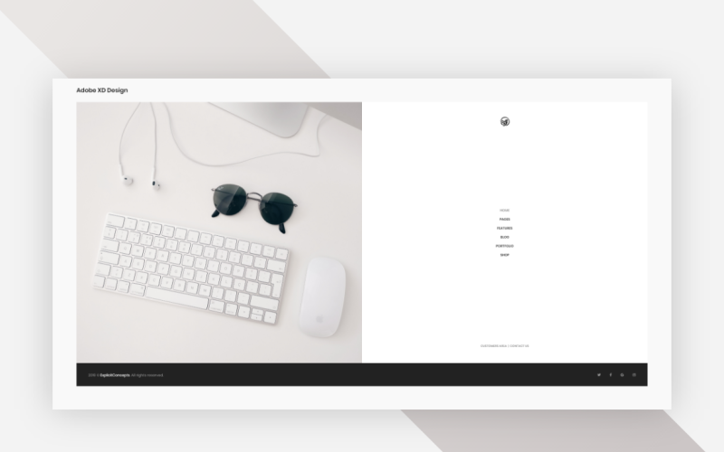 Kahraman Başlığı Açılış Sayfası Adobe XD Şablonu Cilt 008