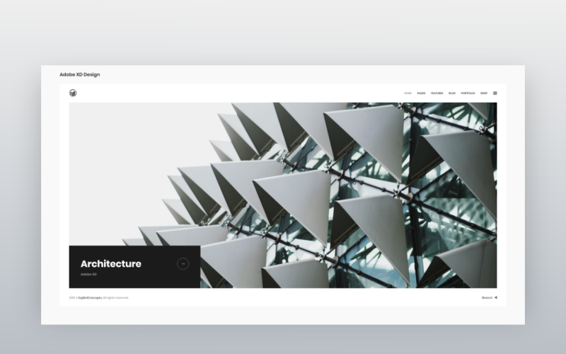 Pagina di destinazione dell'intestazione dell'eroe Adobe XD Template Vol 010