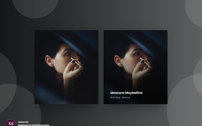 Portfolio Hover State Hero Header Pagina di destinazione Adobe XD Template Vol 053