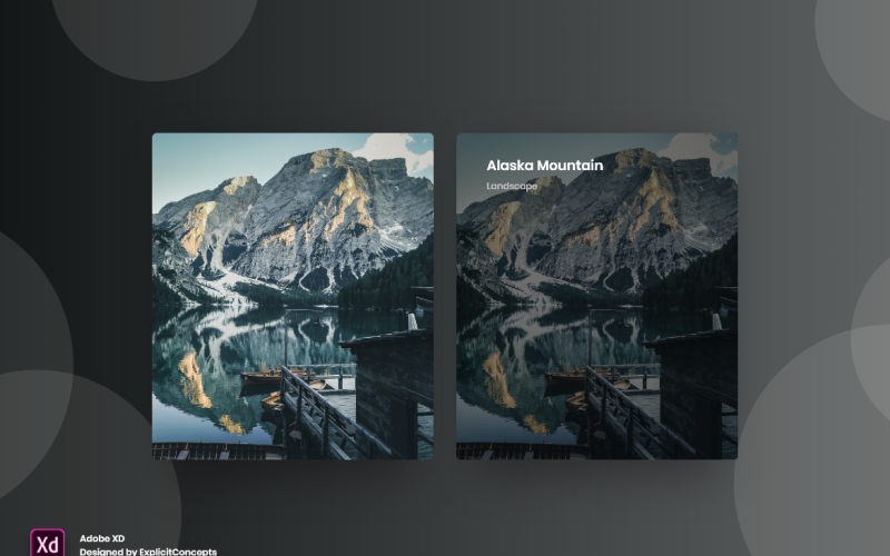 Portfolio Hover State Hero Header Pagina di destinazione Adobe XD Template Vol 055