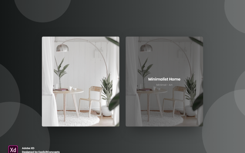 Portföy Hover Durumu Kahraman Başlığı Açılış Sayfası Adobe XD Şablonu Cilt 054