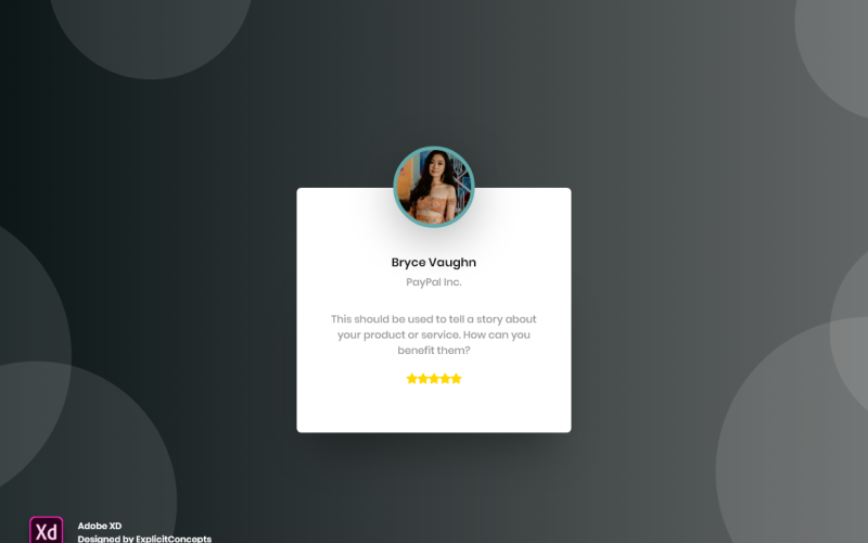 Témoignage Hero Header Landing Page Modèle Adobe XD Vol 047