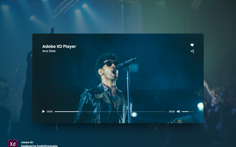 Video Player Hero Header Landing Page Adobe XD Template Vol 037