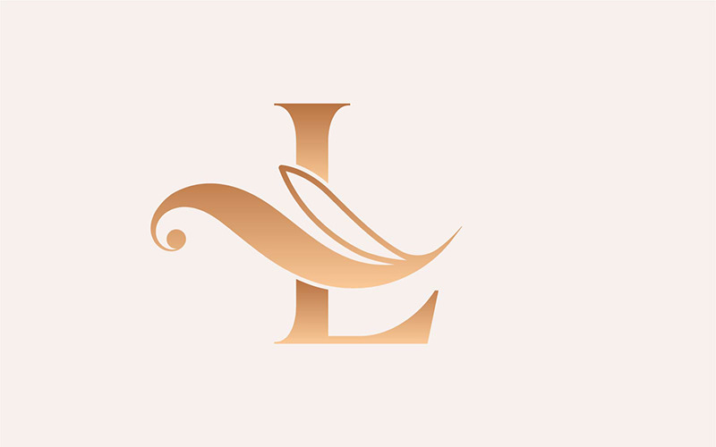 Naturalny masaż uroda Logo szablon list L