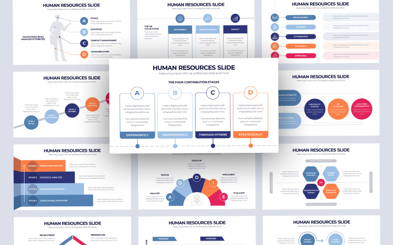 Plantilla de diapositivas de Google para infografía de recursos humanos