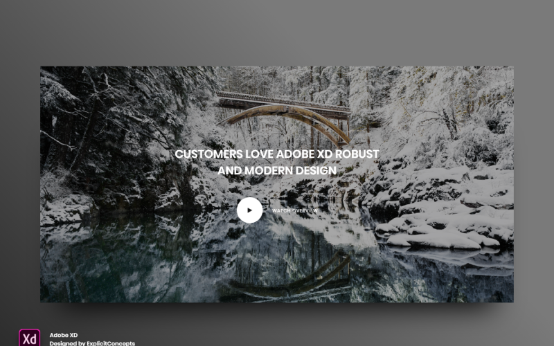 视频部分英雄标题着陆页 Adobe XD 模板第 059 卷
