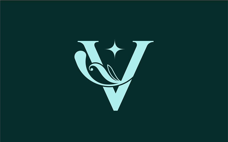 Şık Çiçekli Güzellik Logosu Kraliyet Logosu V