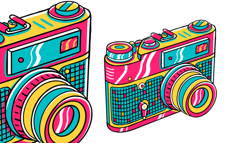 Caméra (90's Vibe) Illustration vectorielle