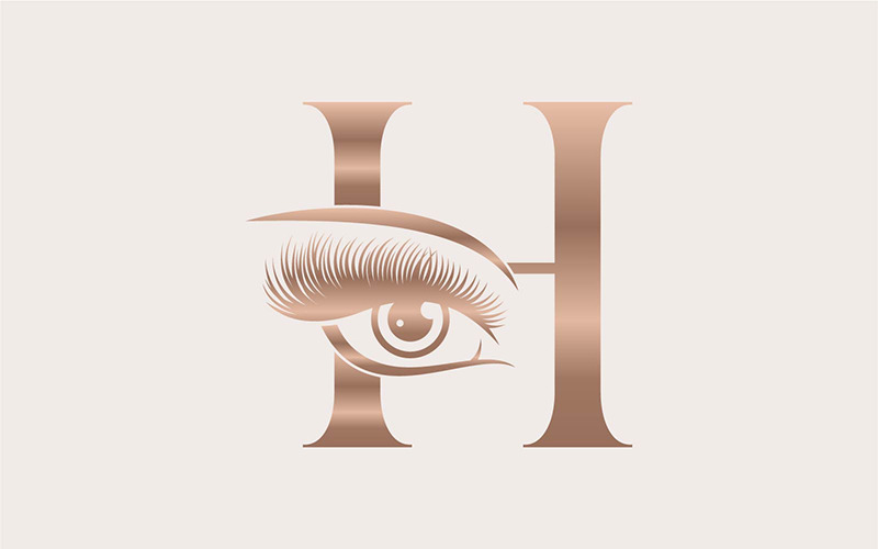 Merk Logo Ontwerp Schoonheid Cosmetische H
