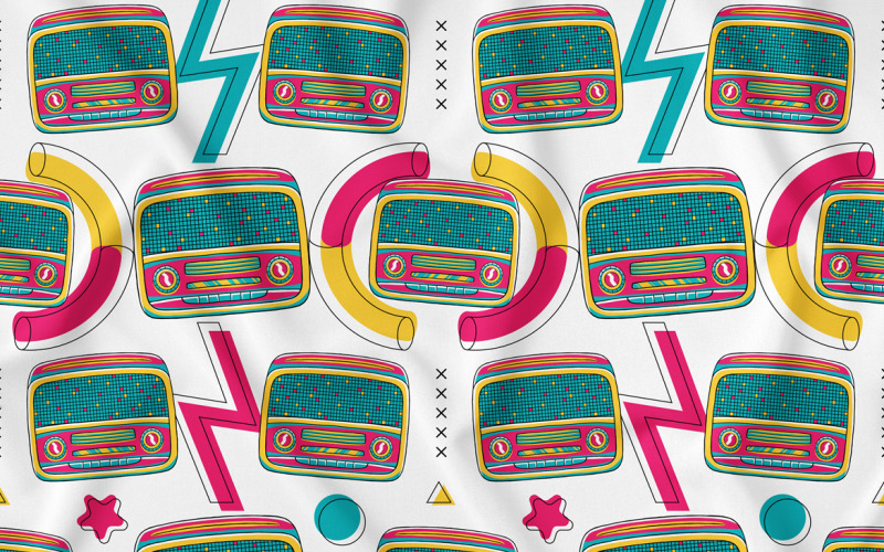 Vector de patrones sin fisuras de radio (90's Vibe)
