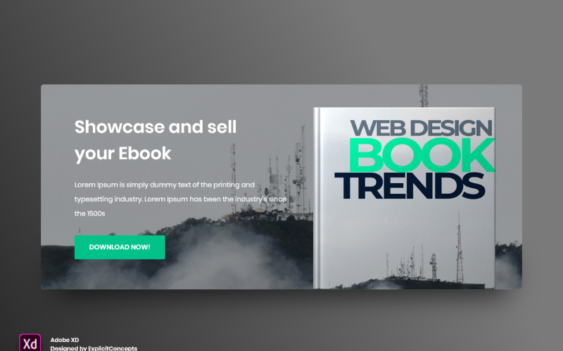 Call-to-Action-Held-Header-Landingpage Adobe XD Template Vol 078