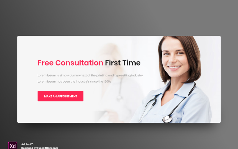 Call To Action Hero Header Landing Page Modèle Adobe XD Vol 077