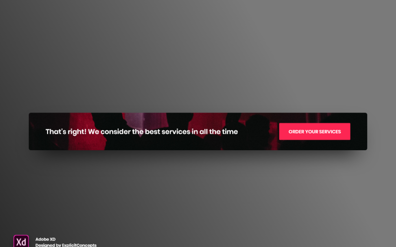 Cselekvésre ösztönző hős fejlécének nyitóoldala Adobe XD sablon Vol 075