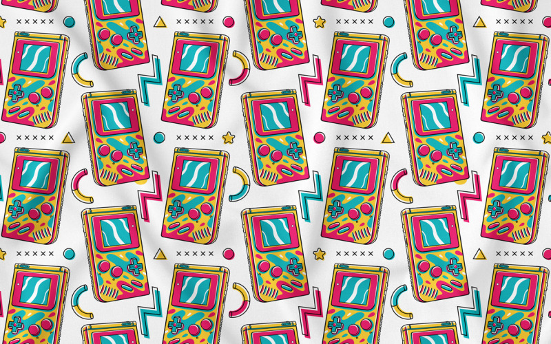 Game Boy (90's Vibe) Vector de patrones sin fisuras