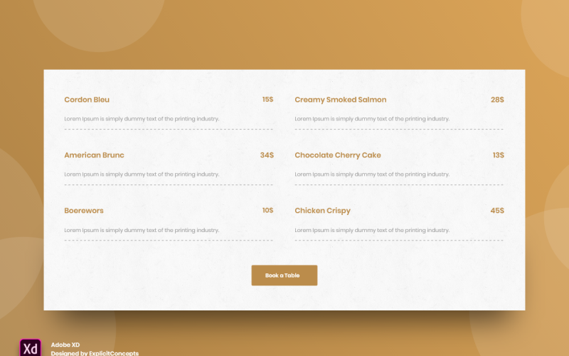 Matpristabell Hero Header Landing Page Adobe XD Template Vol 072