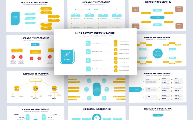 Plantilla de diapositivas de Google de infografía de estructura jerárquica