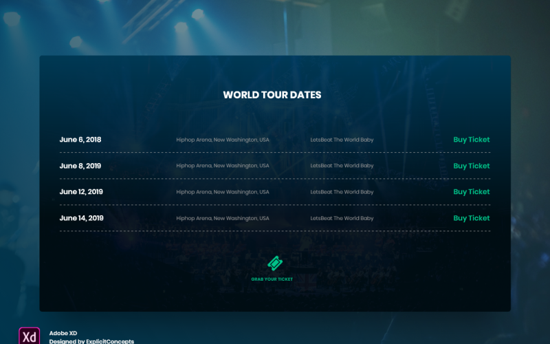 Tableau de tarification Hero Header Landing Page Modèle Adobe XD Vol 073