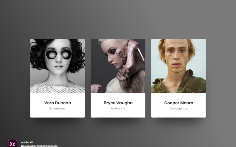 Teamsectie Hero Header Landingspagina Adobe XD-sjabloon Vol 084