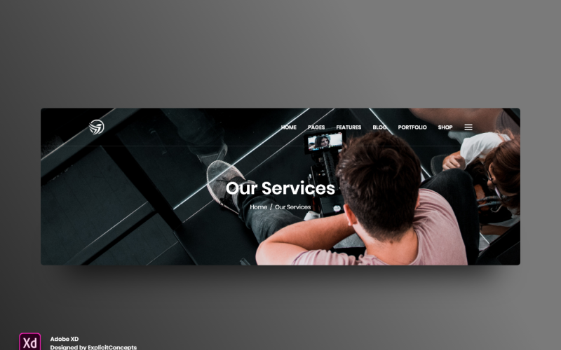 Avsnittstitel Hero Header Landing Page Adobe XD Template Vol 085