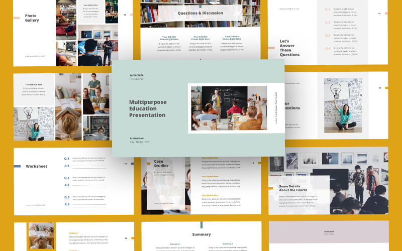 Edulour kleurrijk onderwijs Google Slides-sjabloon