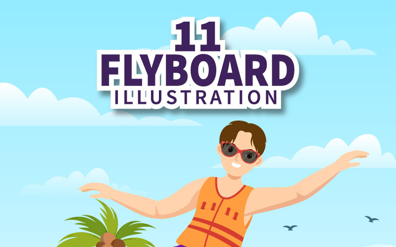 11 Flyboard sport illusztráció
