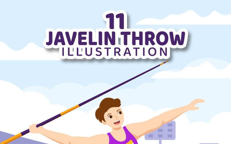 11 Illustrazione sportiva del lancio del giavellotto