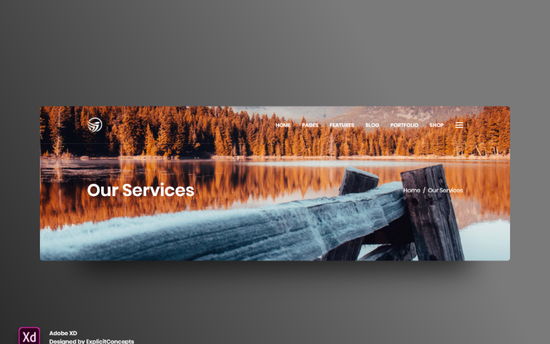 Название раздела Герой Заголовок Целевая страница Шаблон Adobe XD Vol 087