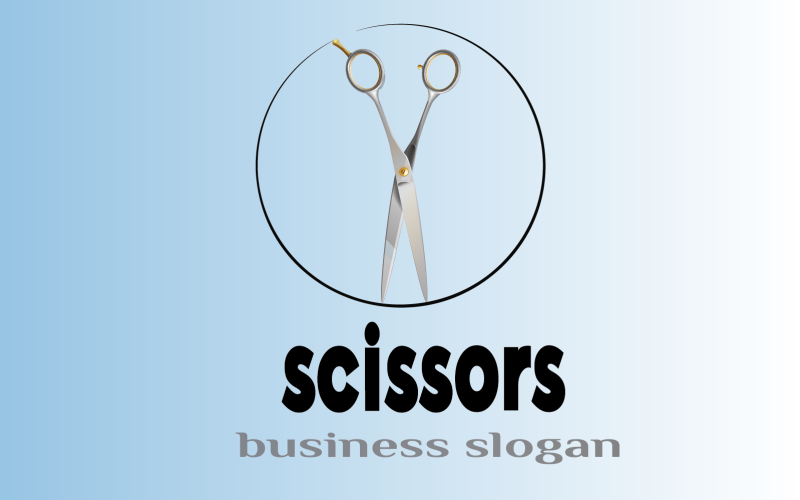 Scissors  Barber Shop Logo Template