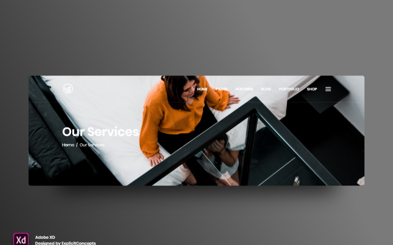 Sectie Titel Hero Header Landingspagina Adobe XD Template Vol 086