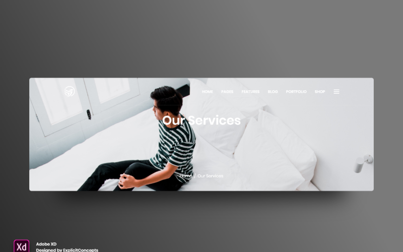 Заголовок розділу Hero Header Цільова сторінка Шаблон Adobe XD том 088