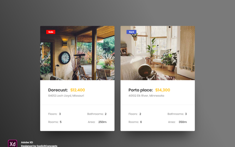 Emlak Birimleri Kahraman Başlığı Açılış Sayfası Adobe XD Şablonu Cilt 112