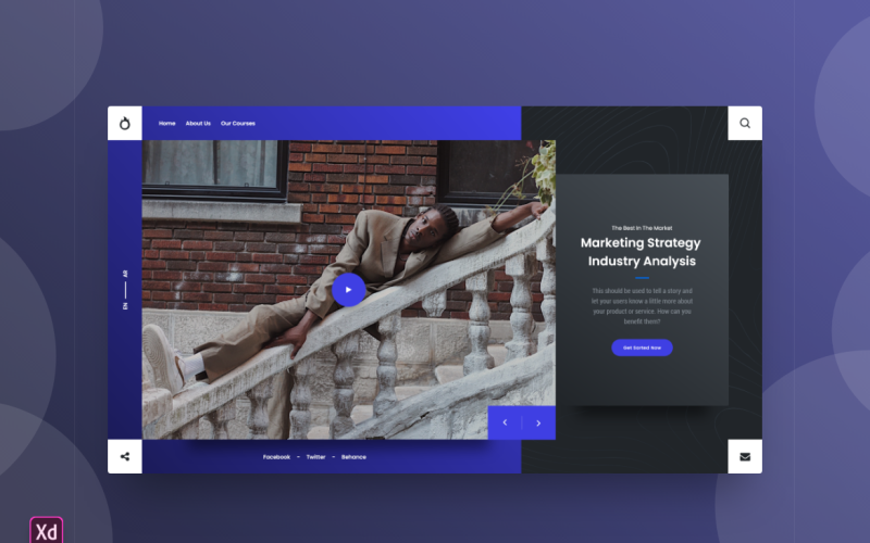Hero Header Landing Page Adobe XD Template Vol 132