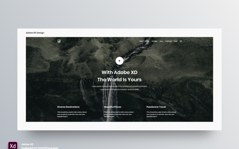 Hero Header Landing Page Adobe XD-Vorlage Vol. 103