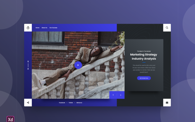 Hero Header Landing Page Adobe XD-Vorlage Vol. 132