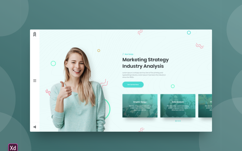 Hero Header nyitóoldal Adobe XD Template Vol 130