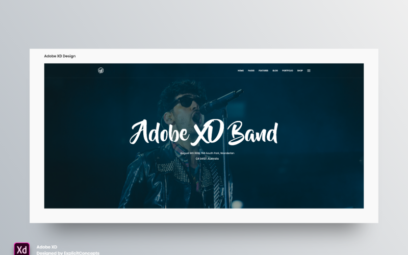 Шаблон цільової сторінки Hero Header Adobe XD, том 110