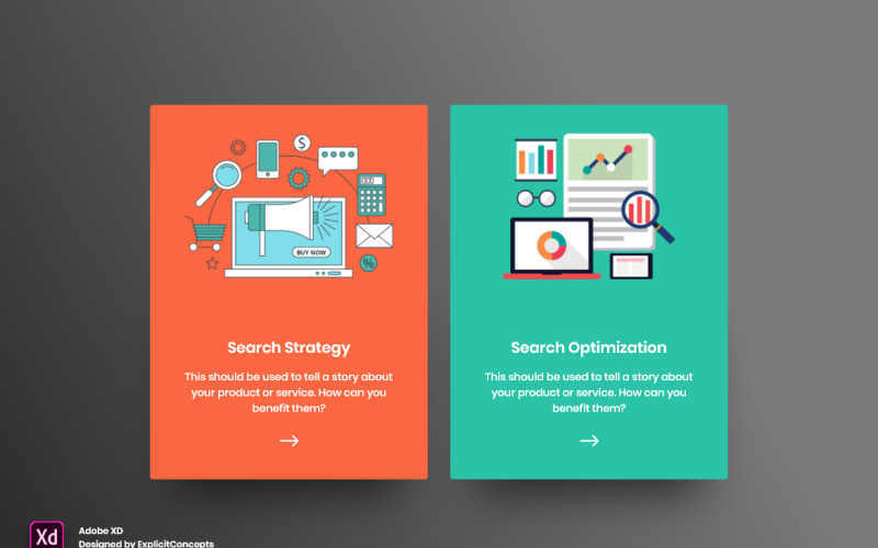 SEO 服务英雄标题着陆页 Adobe XD 模板第 116 卷